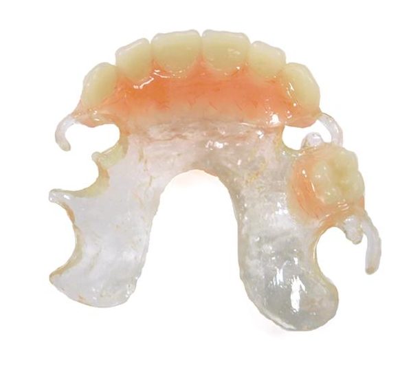 Clear flexible partial denture